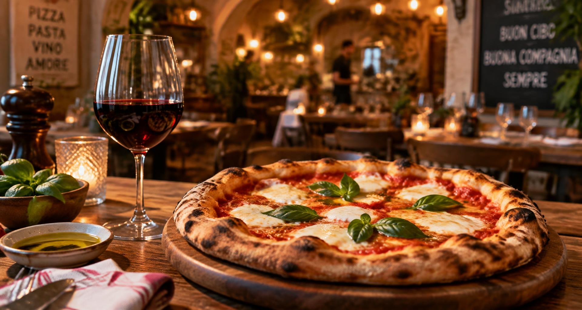 Wood-fired margherita pizza at Erie Point Plaza